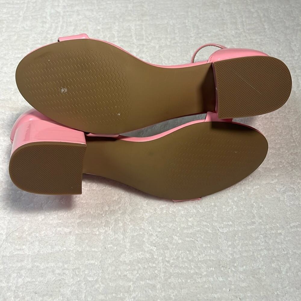 Steve Madden Irenee pink open toe ankle strap low block heel sandal shoes 10 - Picture 5 of 8